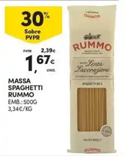 Continente Bom dia Massa spaghetti rummo promoção