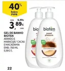 Continente Bom dia Gel de banho bioten promoção