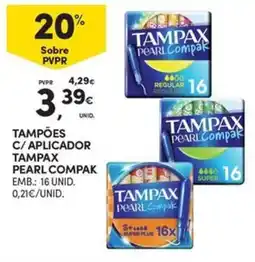 Continente Bom dia Tampões c/ aplicador tampax pearl compak promoção