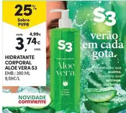Continente Bom dia Hidratante corporal aloe vera s3 promoção