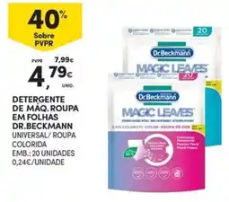 Continente Bom dia Detergente de máq. roupa em folhas dr. beckmann universal/roupa colorida promoção