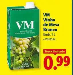 Lidl VM Vinho de Mesa Branco promoção