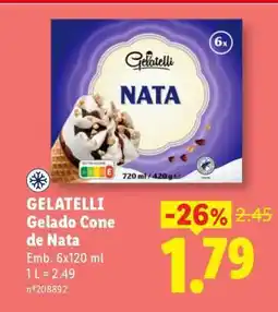 Lidl GELATELLI Gelado Cone de Nata promoção