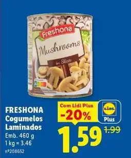 Lidl Freshona Cogumelos Laminados promoção