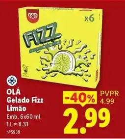 Lidl OLÁ Gelado Fizz Limão promoção