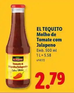 Lidl EL TEQUITO Molho de Tomate com Jalapeno promoção