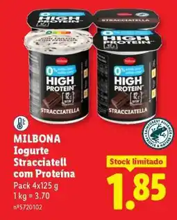 Lidl MILBONA Iogurte Stracciatell com Proteína promoção
