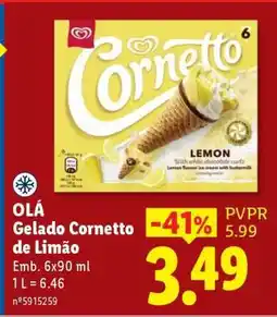 Lidl OLÁ Gelado Cornetto de Limão promoção