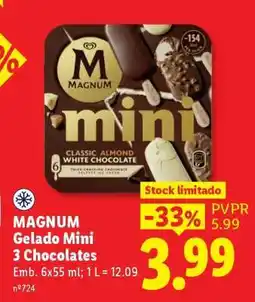 Lidl MAGNUM Gelado Mini 3 Chocolates promoção