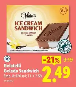 Lidl GELATELLI Gelado Sandwich promoção