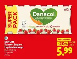 Lidl Danone Danacol Iogurte Líquido Morango promoção