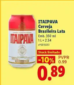 Lidl ITAIPAVA Cerveja Brasileira Lata promoção