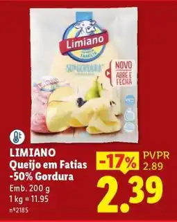 Lidl LIMIANO Queijo em Fatias -50% Gordura promoção