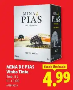 Lidl Mina de Pias Vinho Tinto promoção