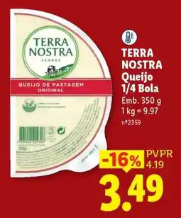Lidl Terra Nostra Queijo 1/4 Bola promoção