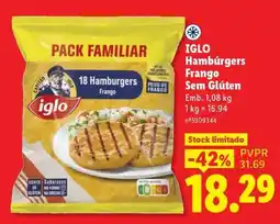 Lidl IGLO Hambúrgers Frango Sem Glúten promoção