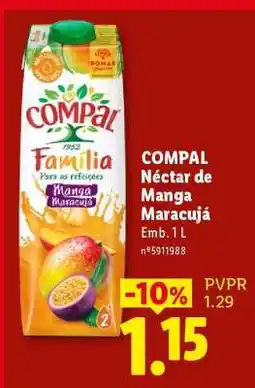 Lidl COMPAL Néctar de Manga Maracujá promoção
