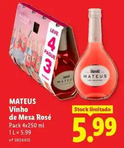 Lidl Mateus Vinho de Mesa Rosé promoção