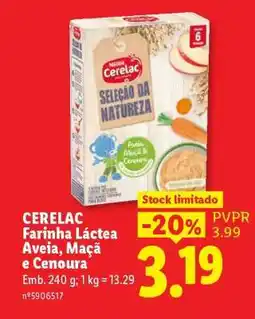 Lidl CERELAC Farinha Láctea Aveia, Maçã e Cenoura promoção