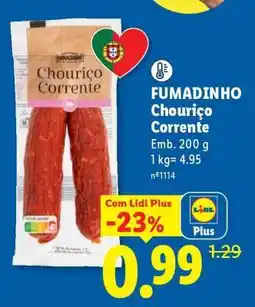 Lidl Fumadinho Chouriço Corrente promoção