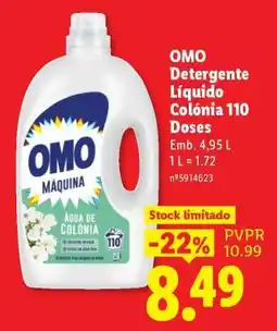 Lidl OMO Detergente Líquido Colónia 110 Doses promoção