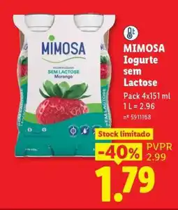 Lidl Mimosa Iogurte sem Lactose promoção