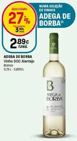 Intermarché Adega de borba Vinho DOC Alentejo Branco promoção