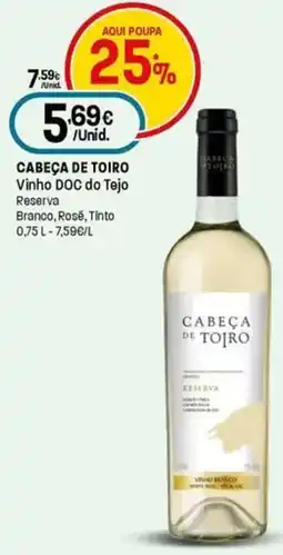 Intermarché Cabeça de toiro Vinho DOC do Tejo promoção