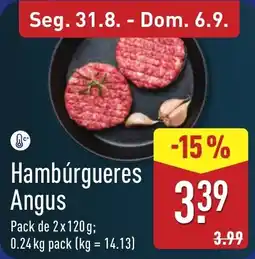 ALDI Hambúrgueres Angus promoção