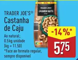 ALDI Trader Joe's castanha de caju promoção