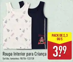 ALDI Roupa Interior para Criança promoção
