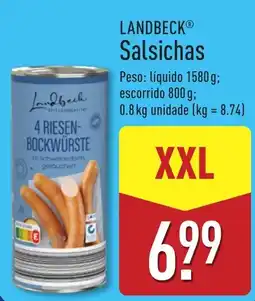 ALDI Landbeck salsichas promoção