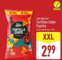 ALDI Sun Snacks Tortilhas Sabor Paprika promoção