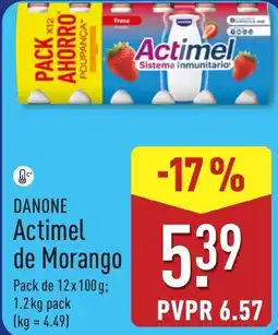 ALDI Danone Actimel de Morango promoção