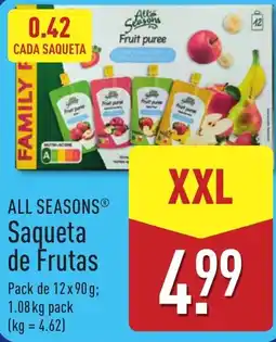 ALDI All seasons saqueta de frutas promoção