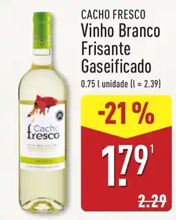 ALDI Cacho fresco vinho branco frisante gaseificado promoção