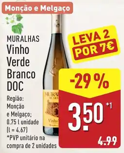 ALDI Muralhas Vinho Verde Branco DOC promoção