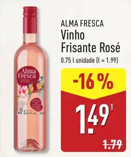 ALDI Alma Fresca Vinho Frisante Rosé promoção