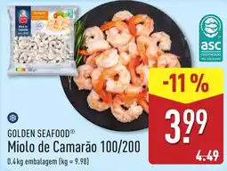 ALDI golden seafood miolo de camarão 100/200 promoção