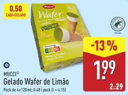 ALDI Mucci Gelado Wafer de Limão promoção