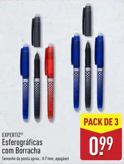 ALDI Expertiz esferográficas com borracha promoção