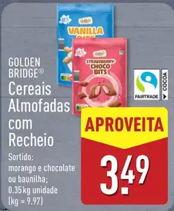 ALDI golden bridge cereais almofadas com recheio promoção