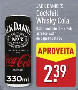 ALDI Jack Daniel's Cocktail Whisky Cola promoção