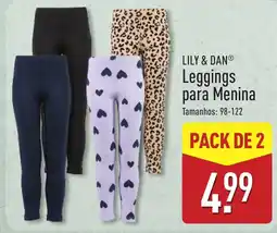 ALDI Lily & Dan leggings para menina promoção