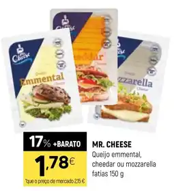 Coviran Mr. cheese queijo emmental, cheddar ou mozzarella promoção