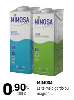 Coviran Mimosa leite meio gordo ou magro 1 l promoção