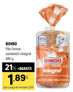 Coviran Bimbo pão forma sandwich integral promoção