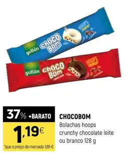 Coviran Chocobom bolachas hoops crunchy chocolate leite ou branco promoção
