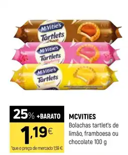 Coviran McVities bolachas tartlet's de limão, framboesa ou chocolate promoção