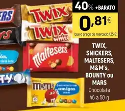 Coviran Twix, snickers, maltesers, m&m's, bounty ou mars chocolate promoção